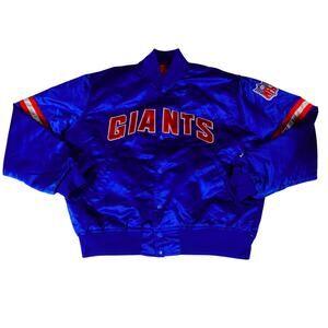 Vintage NY Giants Proline Starter Satin Button Jacket 80's Made in USA Mens L